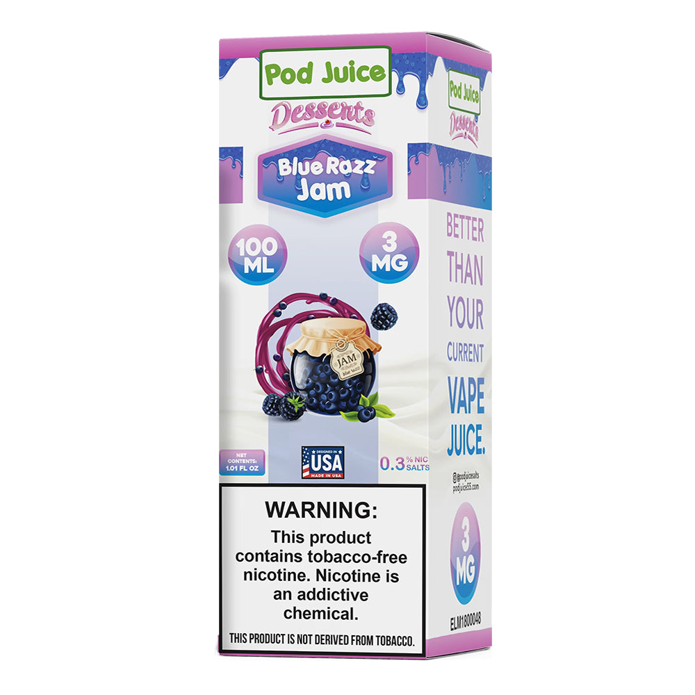 POD JUCIE BLUE RAZZ JAM 3MG 100ML