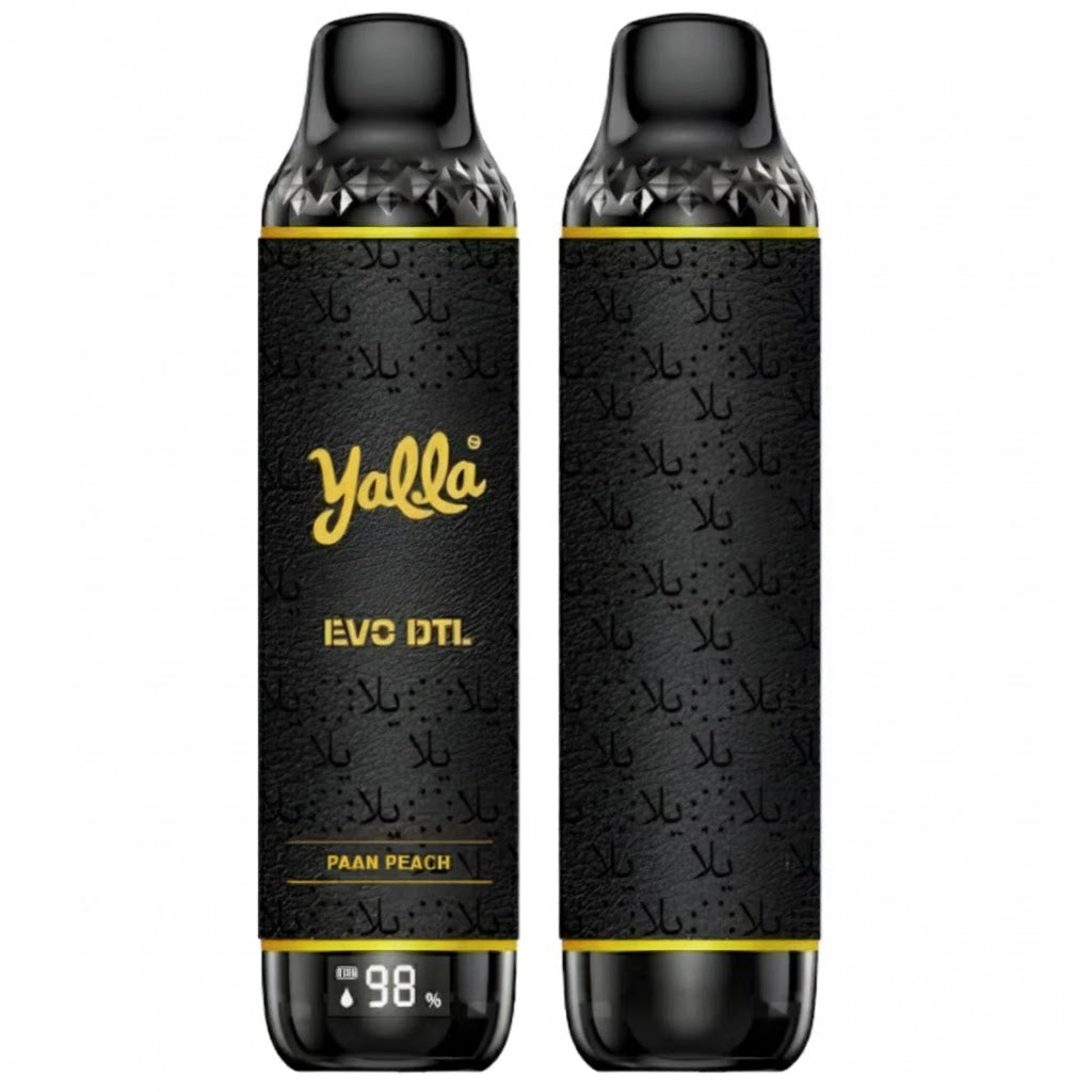 Yalla Evo DTL Disposable Vape – 12,000 Puffs (3mg) - PAAN PEACH