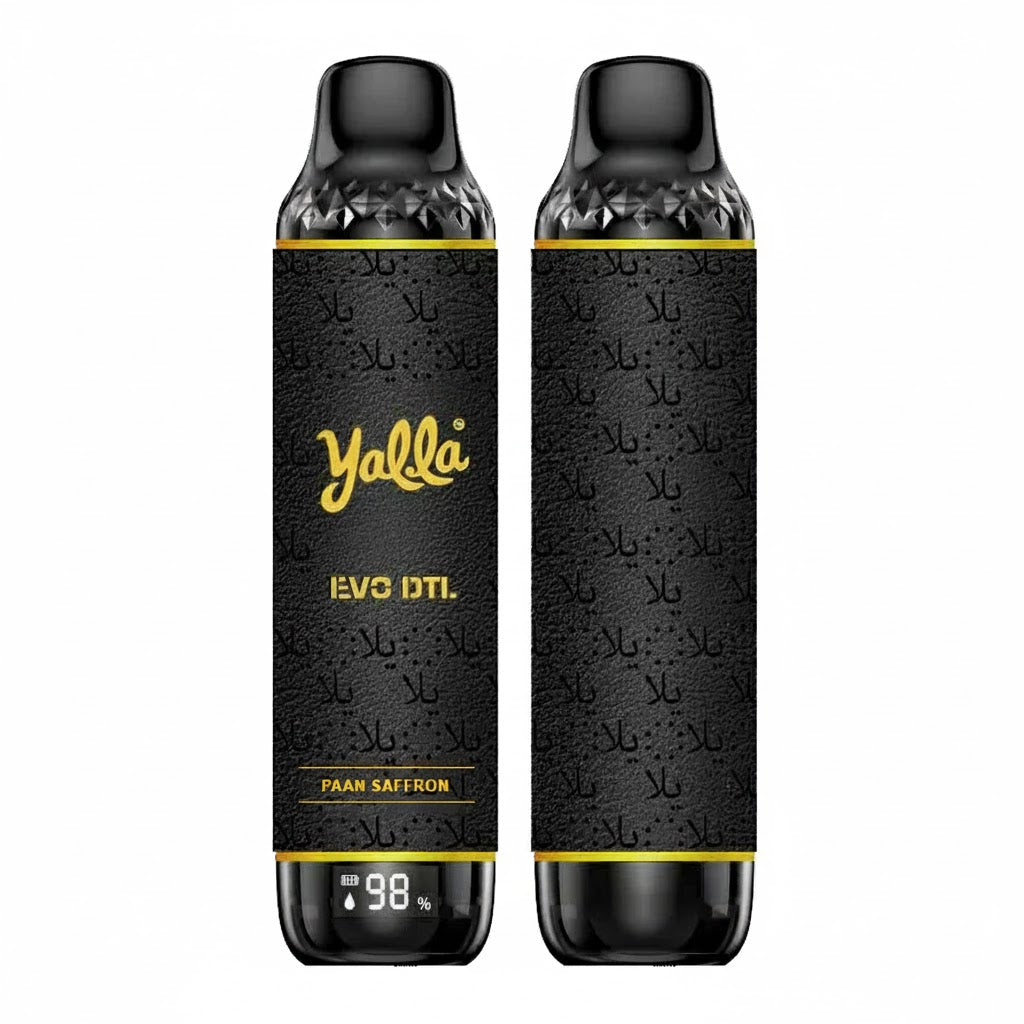 Yalla Evo DTL Disposable Vape – 12,000 Puffs (3mg) - PAAN SAFFRON