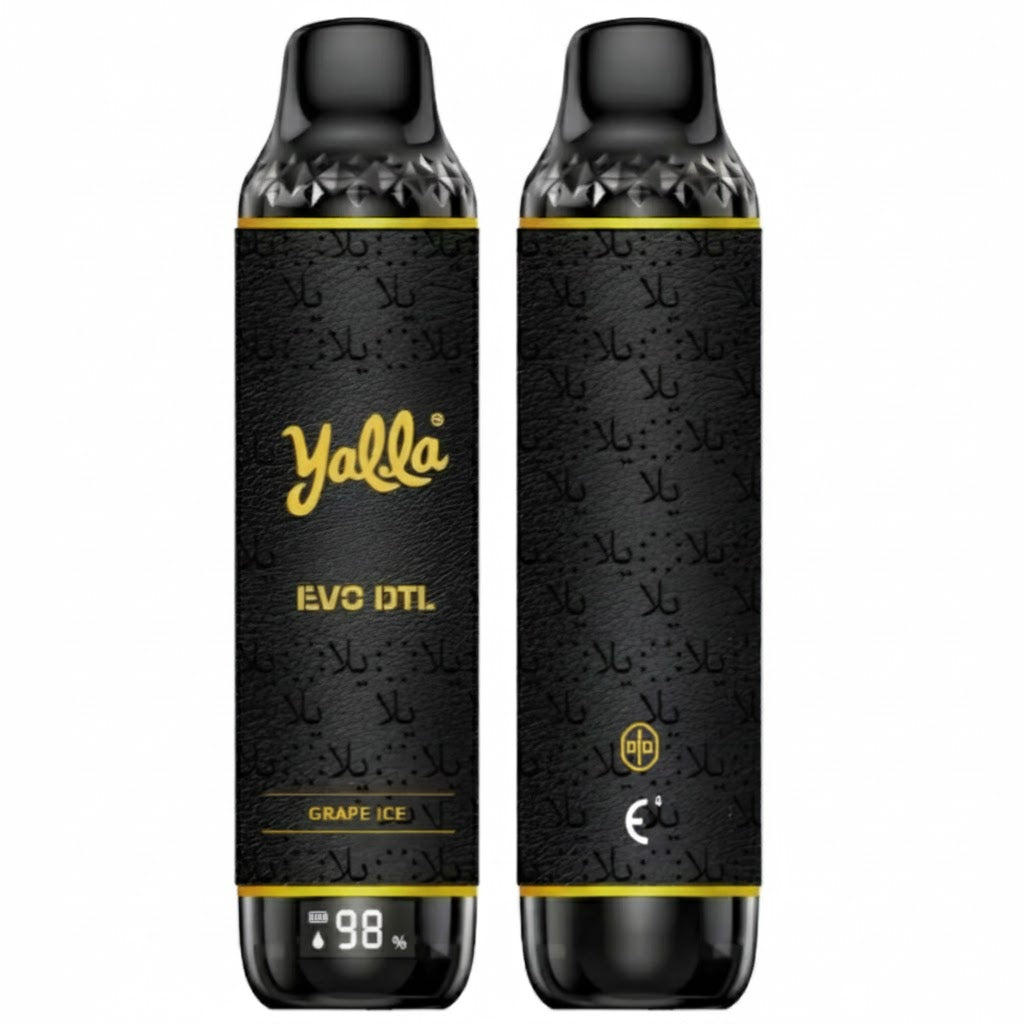 Yalla Evo DTL Disposable Vape – 12,000 Puffs (3mg) - GRAPE ICE