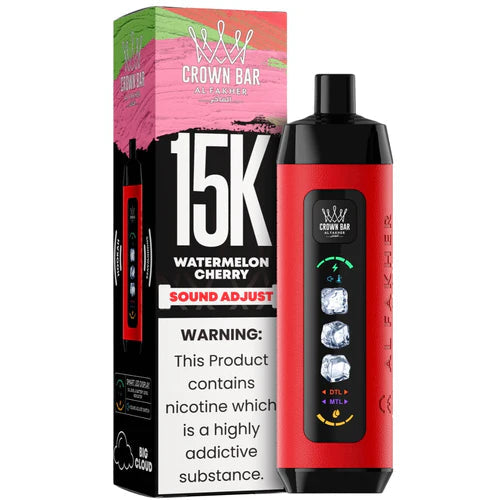 AL FAKHER CROWN BAR ICE ADJUCT DISPOSABLE WATERMELON CHERRY 15K PUFFS