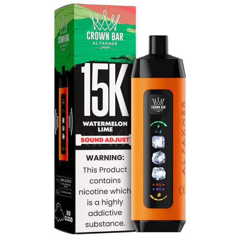 AL FAKHER CROWN BAR ICE ADJUCT DISPOSABLE WATERMELON LIME 15K PUFFS
